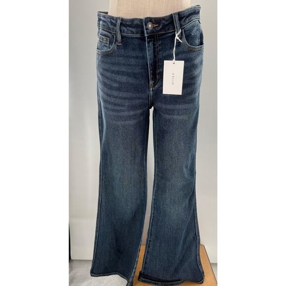 Cello Denim - Cello Jeans Womens Size 13 Blue Denim Bootcut Leg Flat Front 5 Pocket Design